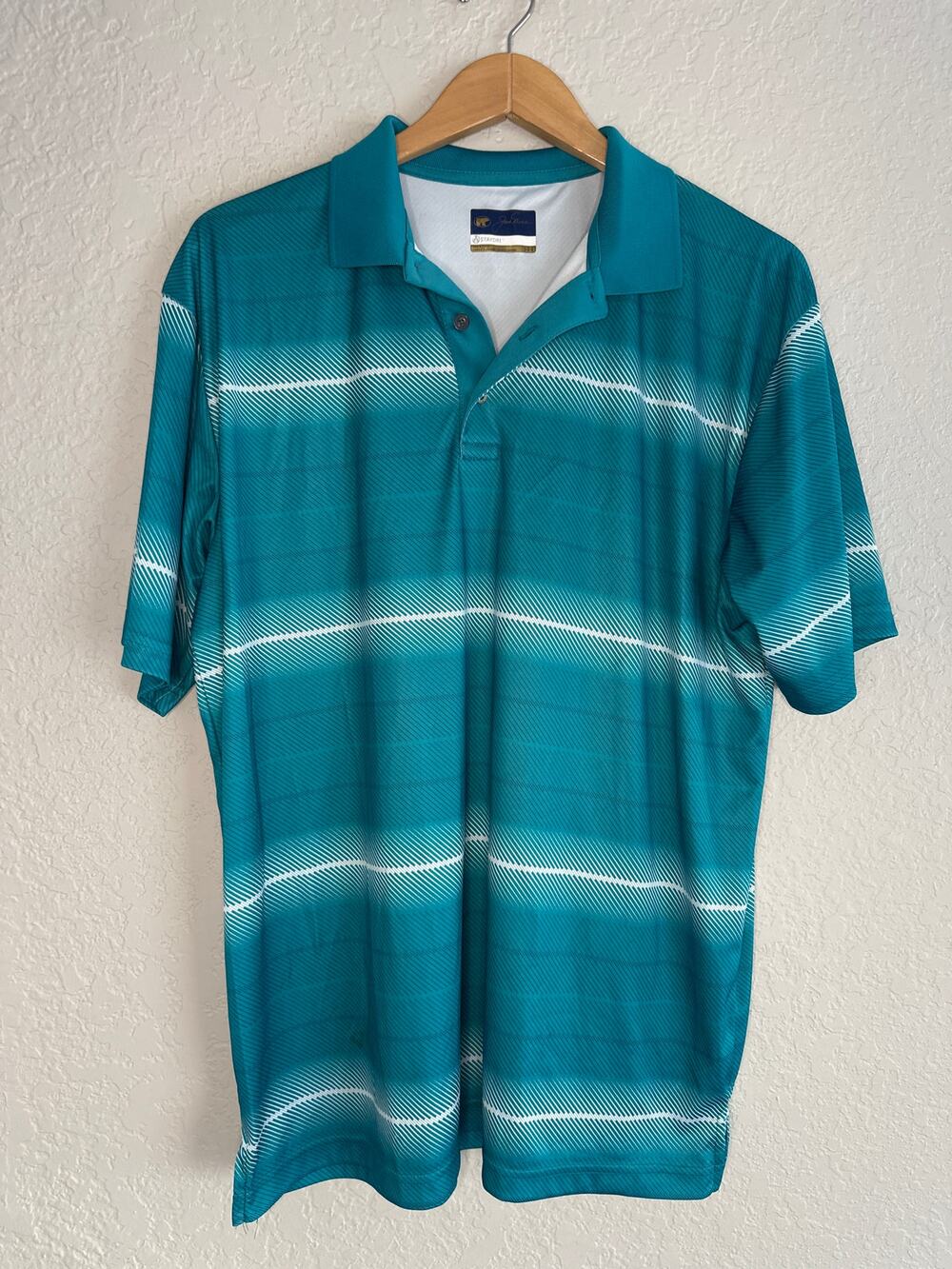 Jack Nicklaus Teal Green Golf Polo Stay Dri Philadelphia Eagles Stretch Athletic